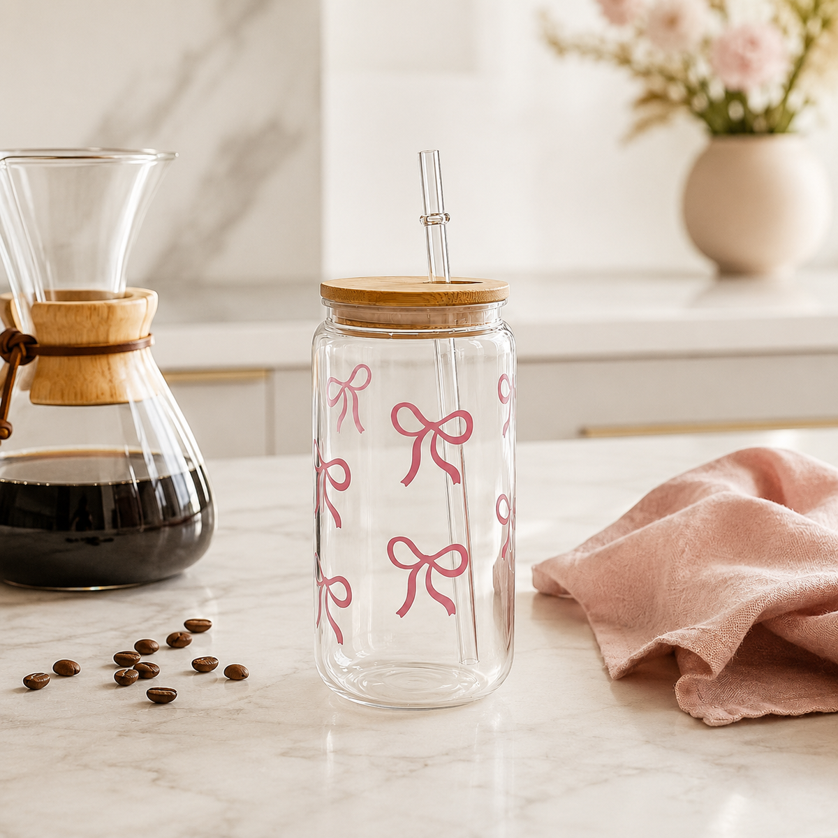 Butterfly Bow Reusable Tumbler with Straw