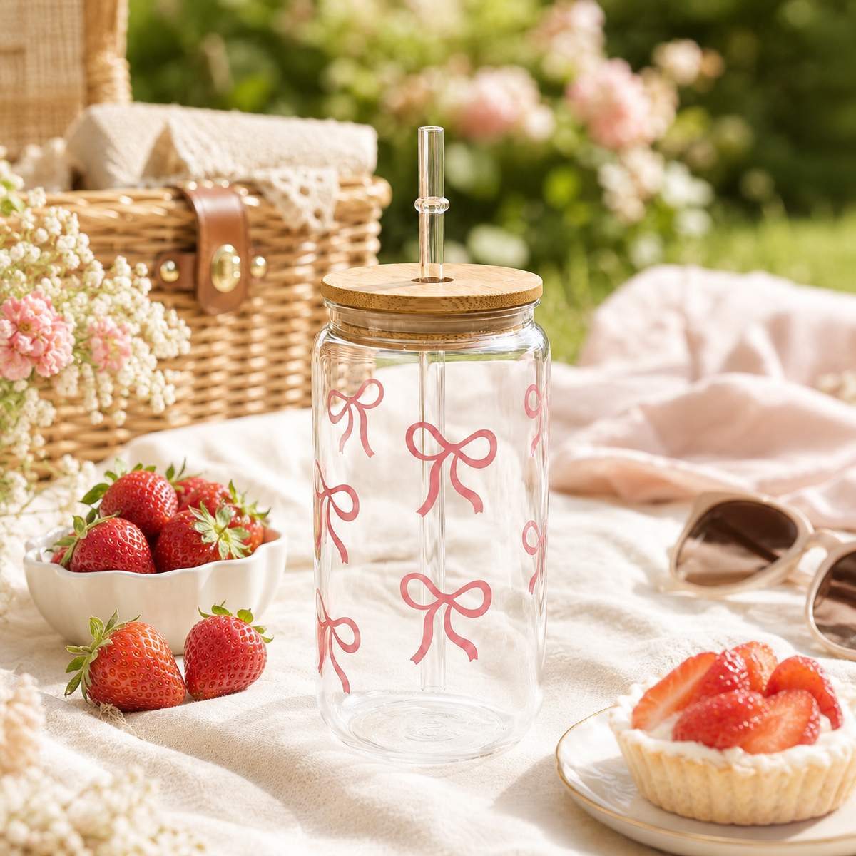 Butterfly Bow Reusable Tumbler with Straw