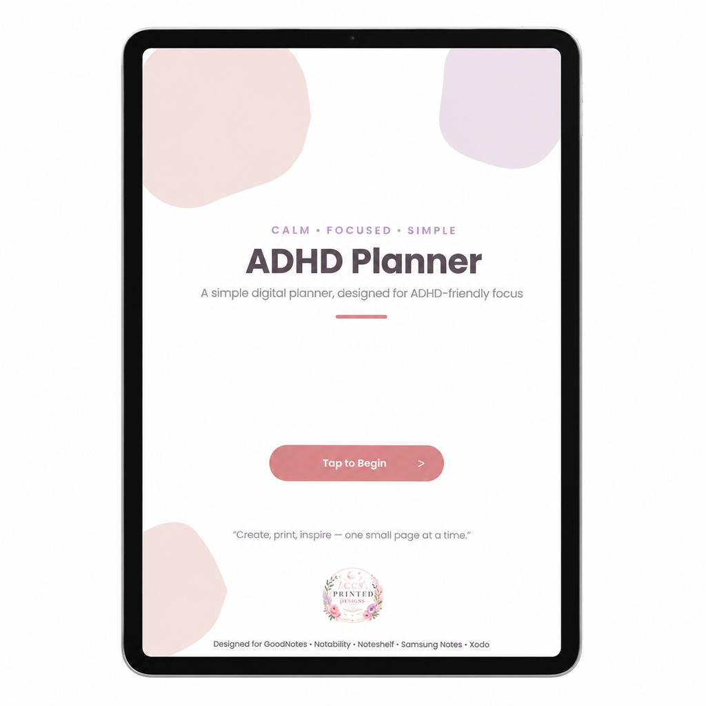 ADHD Digital Planner 2026–2027