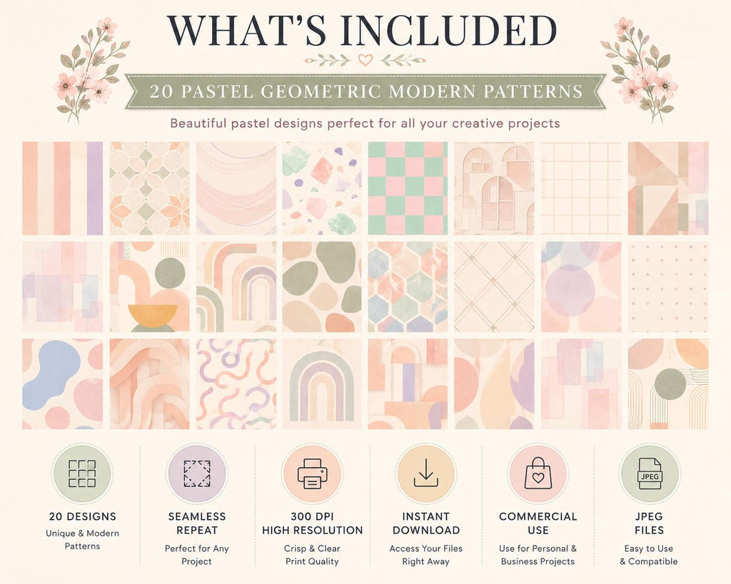 Pastel Geometric Digital Paper
