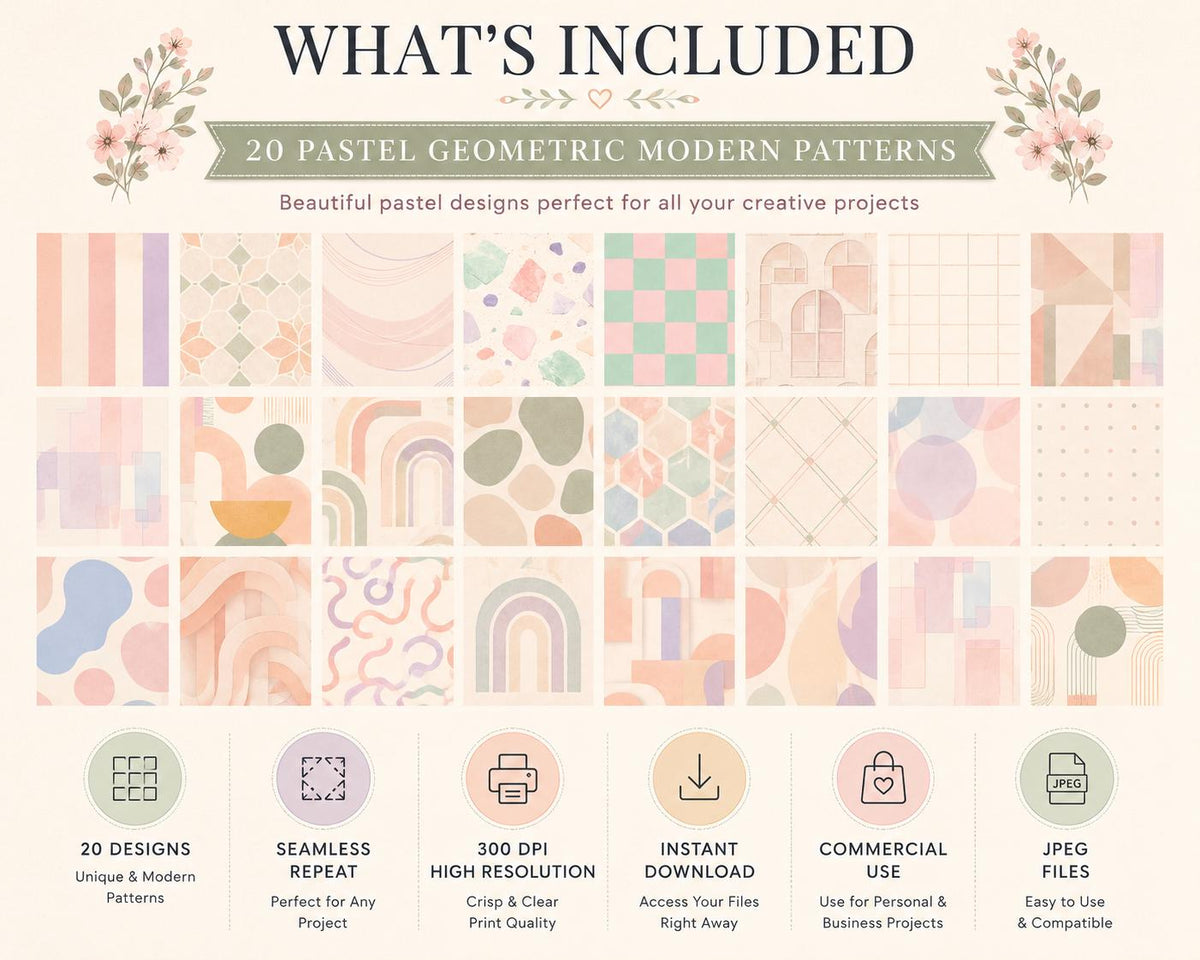 Pastel Geometric Digital Paper