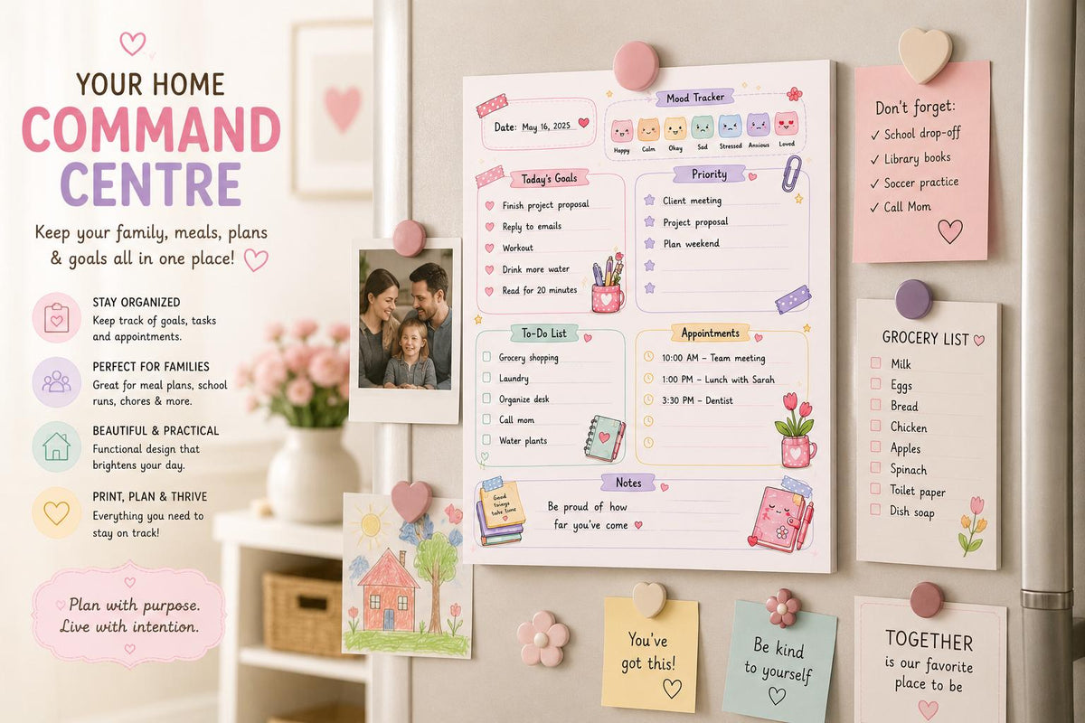 Pastel Daily Planner | Kawaii Mood Tracker, To-Do List (Digital Download)