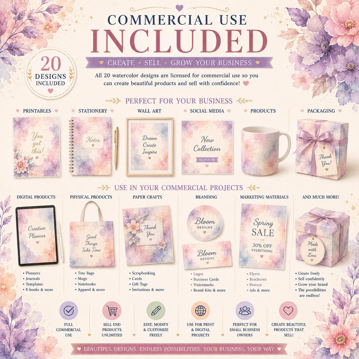 Pastel Abstract Watercolour Digital Paper Bundle