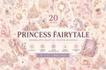 Princess Fairytale Digital Paper Bundle | Pastel Watercolor Seamless Patterns (Instant Download)