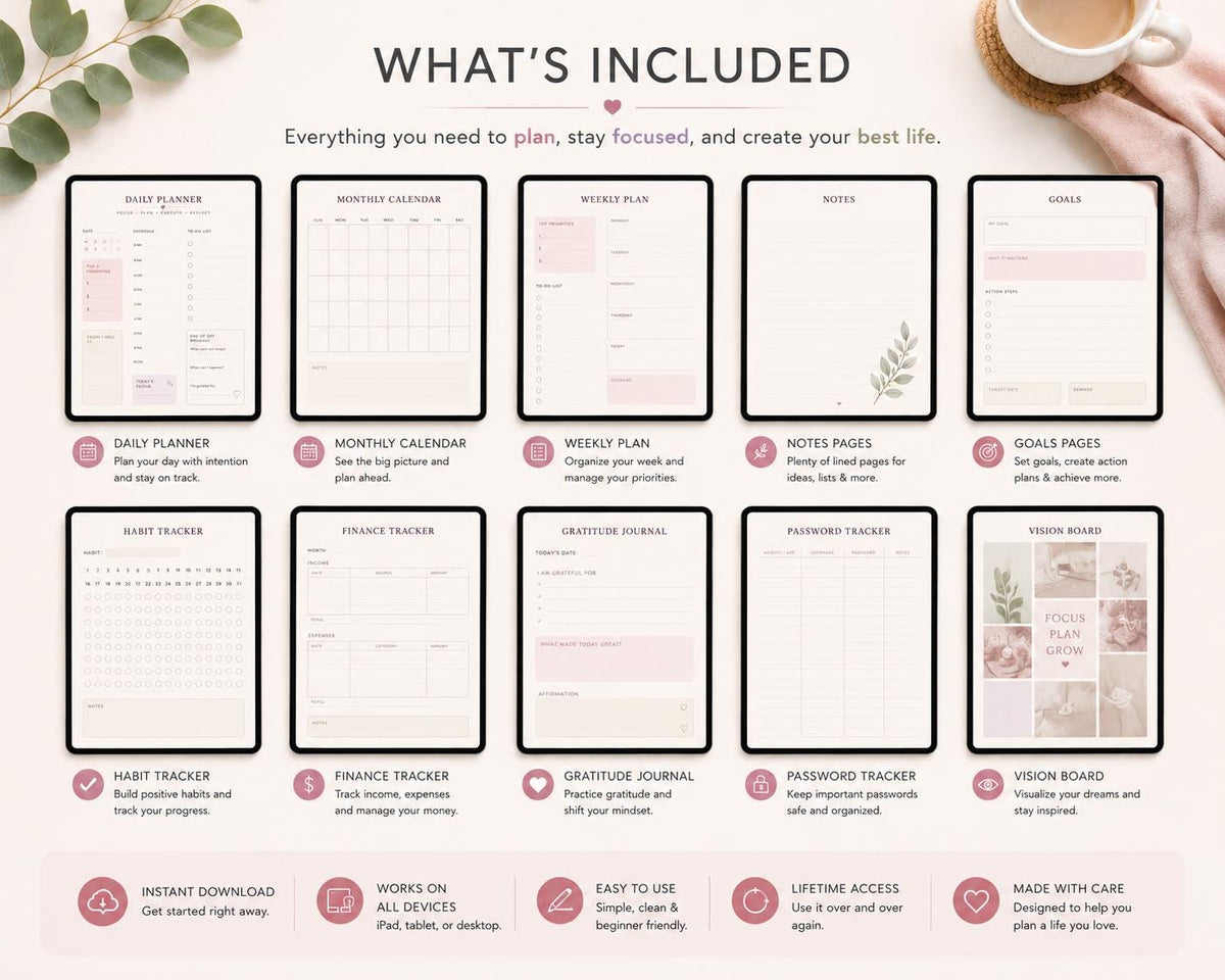 ADHD Digital Planner 2026–2027
