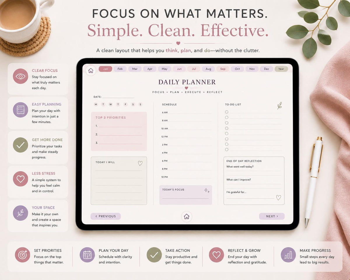 ADHD Digital Planner 2026–2027