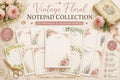 Vintage Floral Notepad Collection | 20 Printable A5 Notepad Pages | PNG & PDF | Canva Ready | Digital Stationery | Instant Download